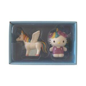 Hello Kitty Salt and Pepper Set Ceramic Unicorn Hand Painted
